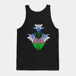 Art Nouveau Wild Heart Blue Lilly Tank Top